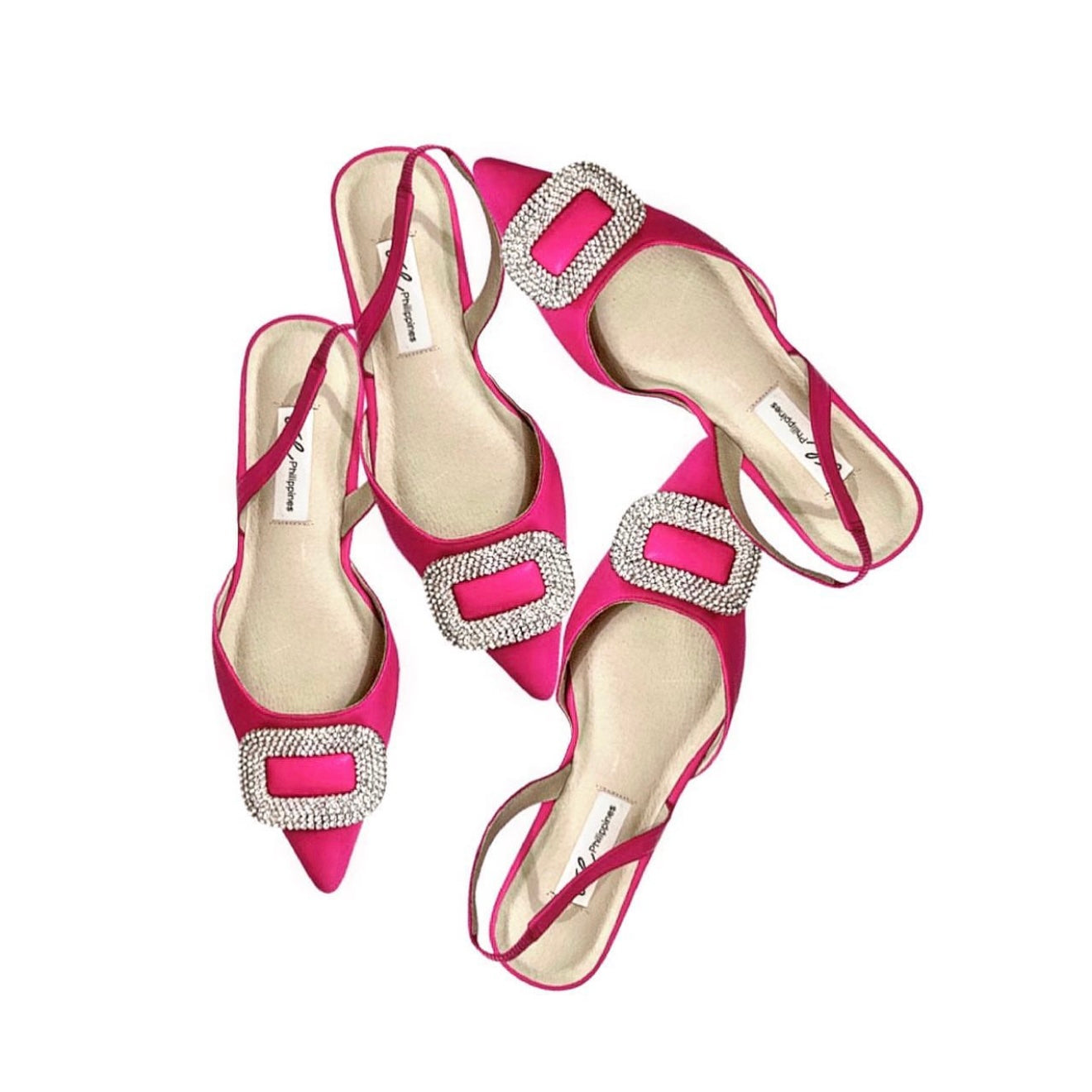 Rhinestone Buckle Slingbacks