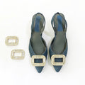 Rhinestone Buckle Slingbacks