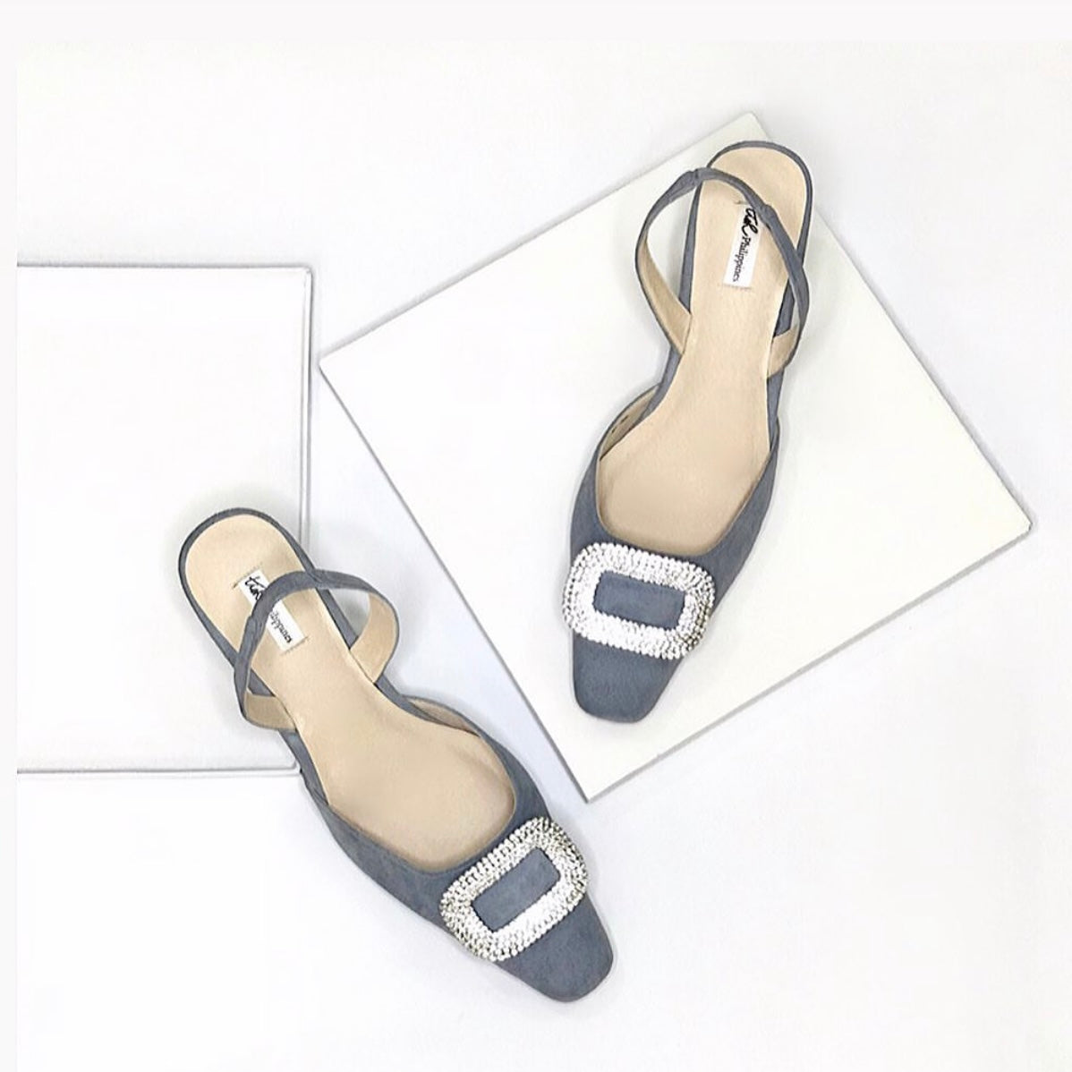 Rhinestone Buckle Slingbacks
