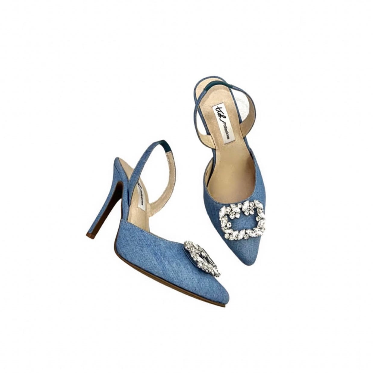 Rhinestone Buckle Slingbacks