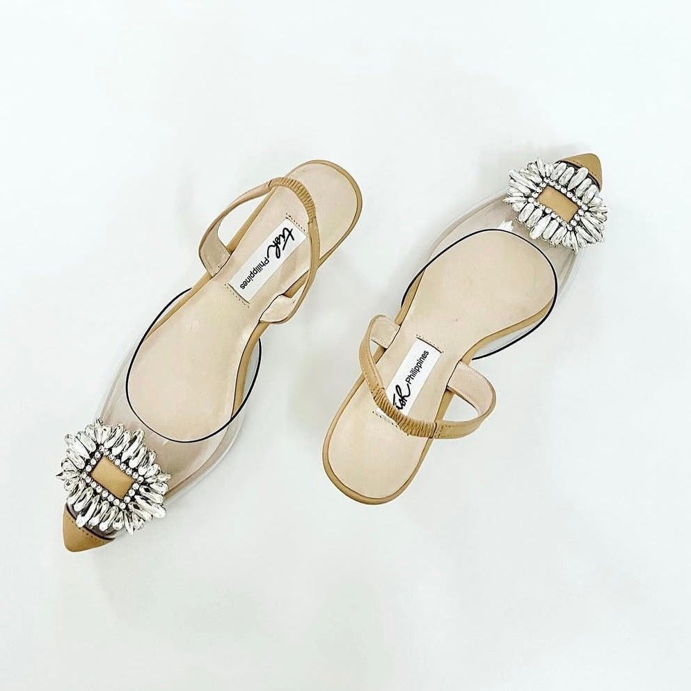 Rhinestone Buckle Slingbacks
